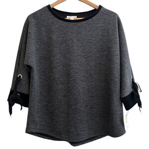 NWT! Charter Club Womens Sz M sweater Blouse Scoop Neck Dolman 3/4 Sleeve